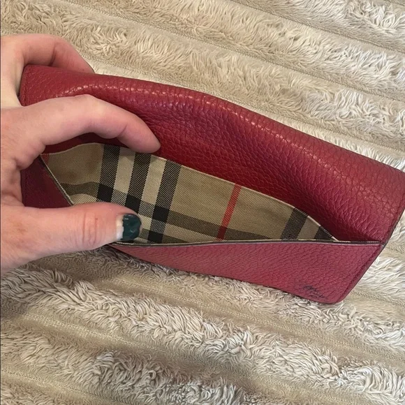 Burberry Burgundy Leather Wallet - Picture 8 of 8